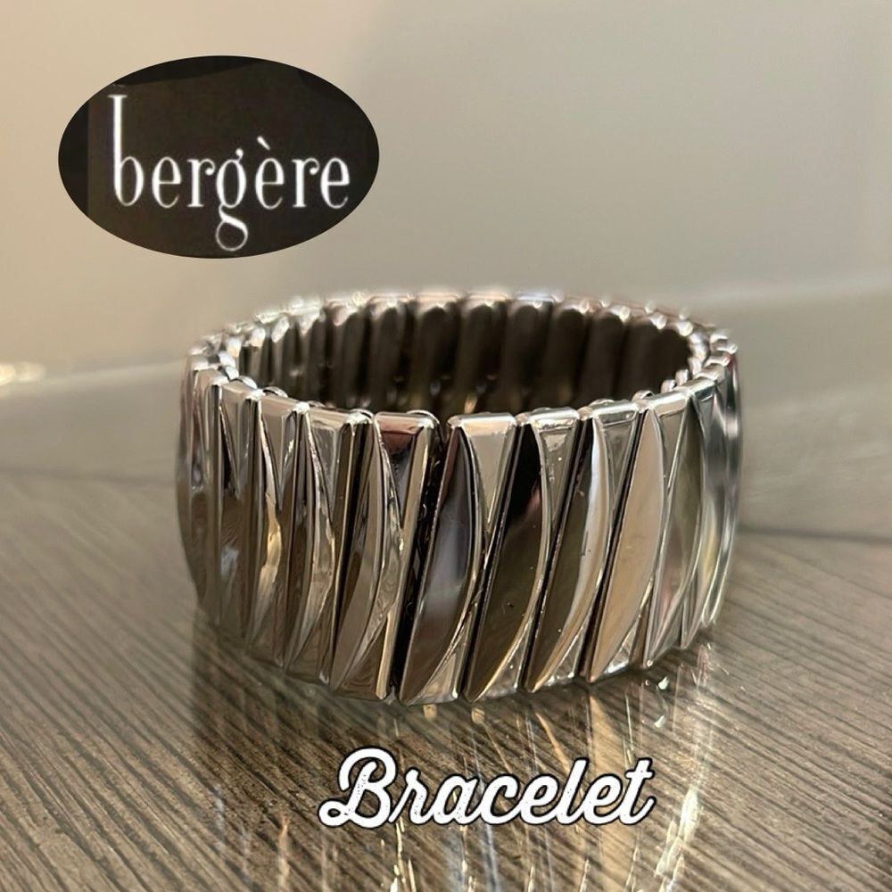 Vintage Wide BERGERE Expansion Bracelet, Silver-tone